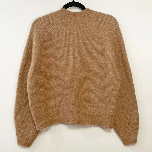 EUC Sézane Otis Alpaca Blend Mock Neck Sweater Camel Medium - Picture 4 of 9
